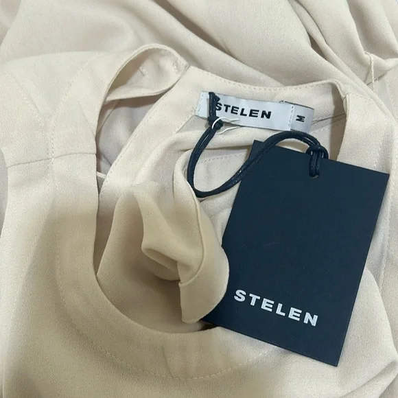 STELEN SEMI SHEER DRESS SIZE M TAN SLEEVELESS NEW - Picture 4 of 10